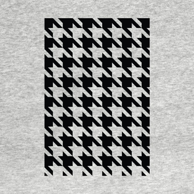 Classic Houndstooth Black and White Pattern by Inogitna Designs